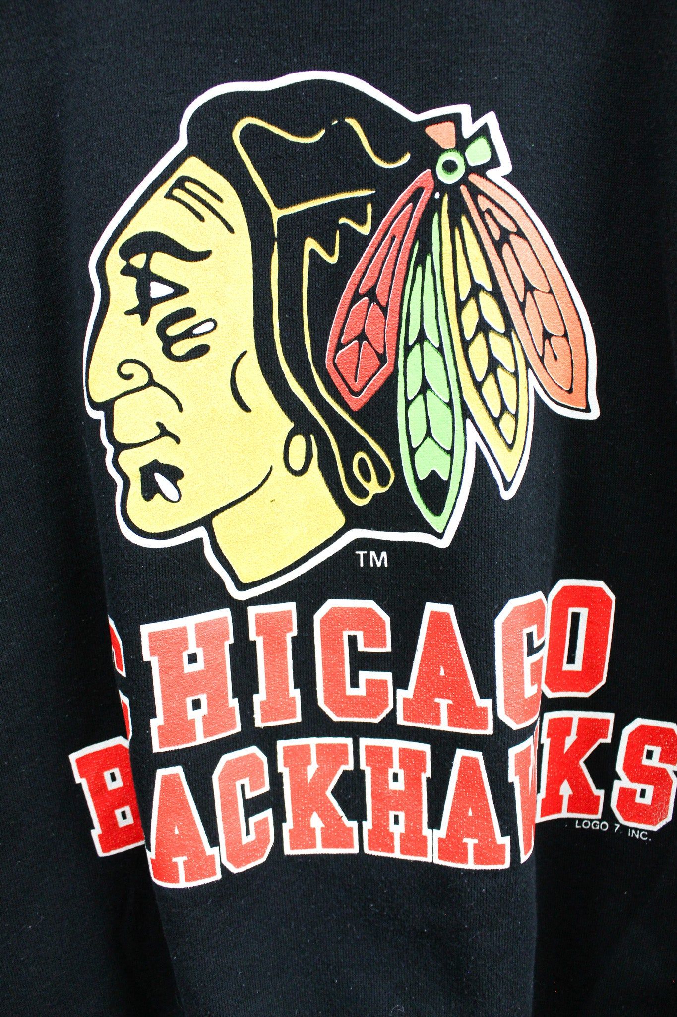 Vintage Logo7 NHL Chicago Blackhawks Logo Crewneck sold by HG Vintage product image thumbnail 2