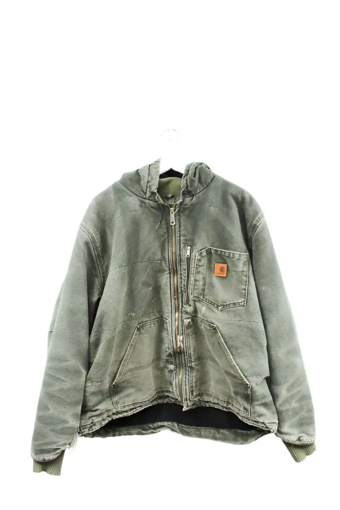 Z- Vintage Carhartt Heavy Hooded Work Jacket Faded Olive Green sold by HG Vintage