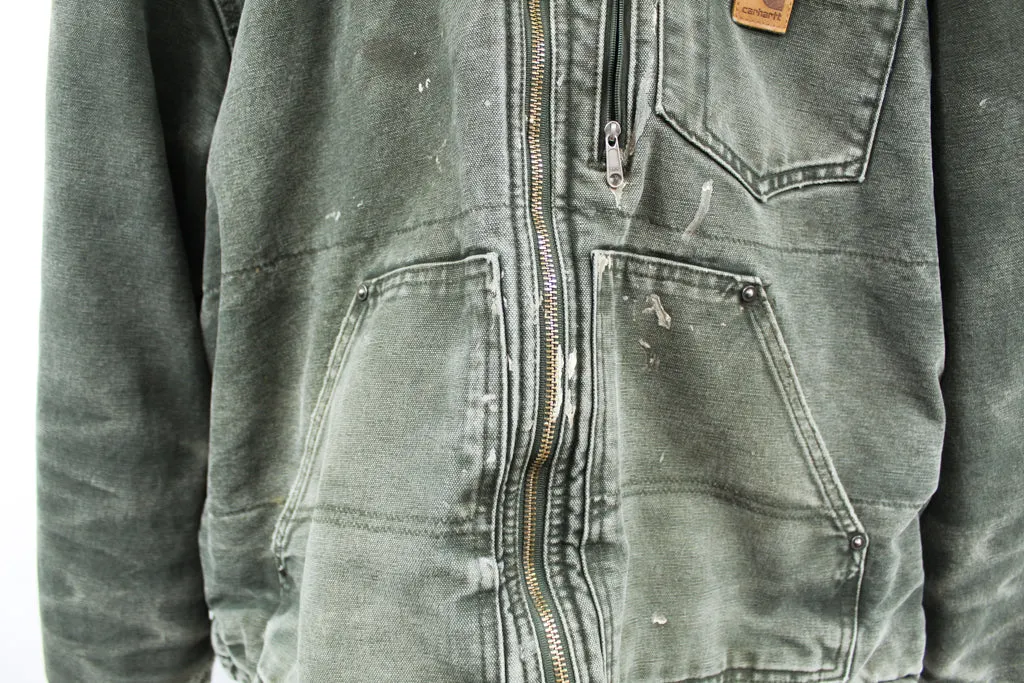 Z- Vintage Carhartt Heavy Hooded Work Jacket Faded Olive Green sold by HG Vintage product image thumbnail 4