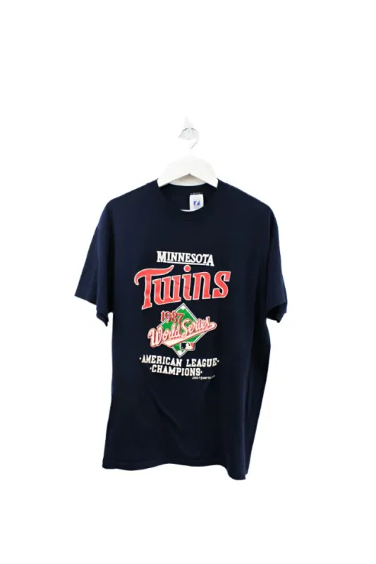 Z- Vintage 1987 Twins World Series AL Champs Logo 7 MLB Single Stitch Tee sold by HG Vintage