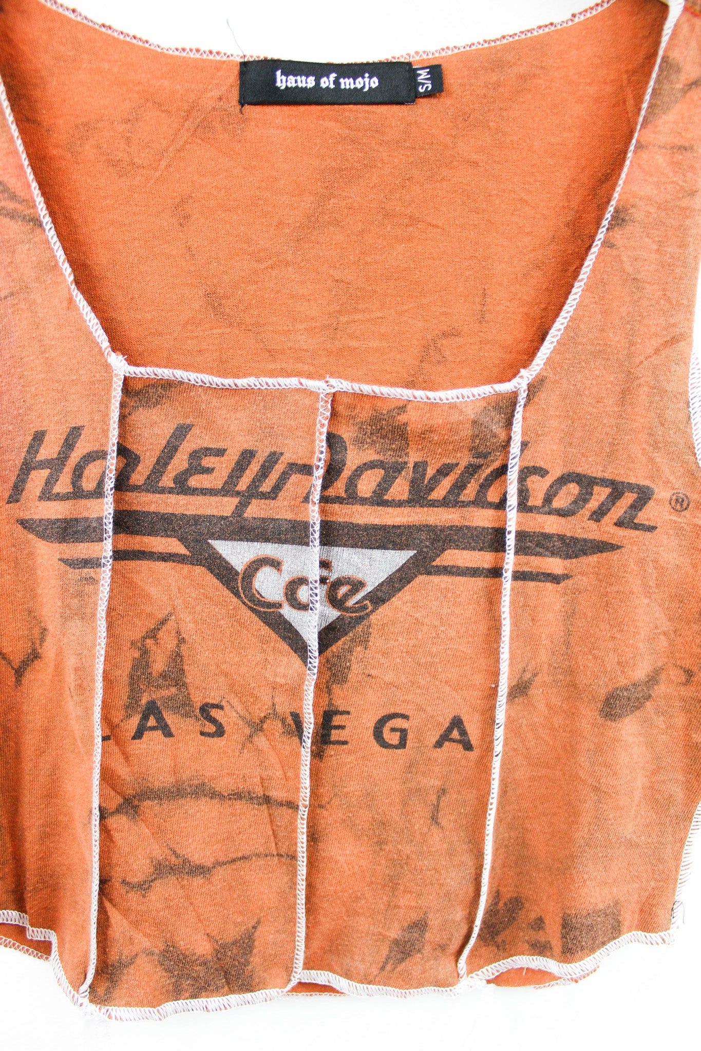 Haus Of Mojo Reworked Vintage Harley Davidson Las Vegas Café Double Stitch Crop Top sold by HG Vintage product image thumbnail 2