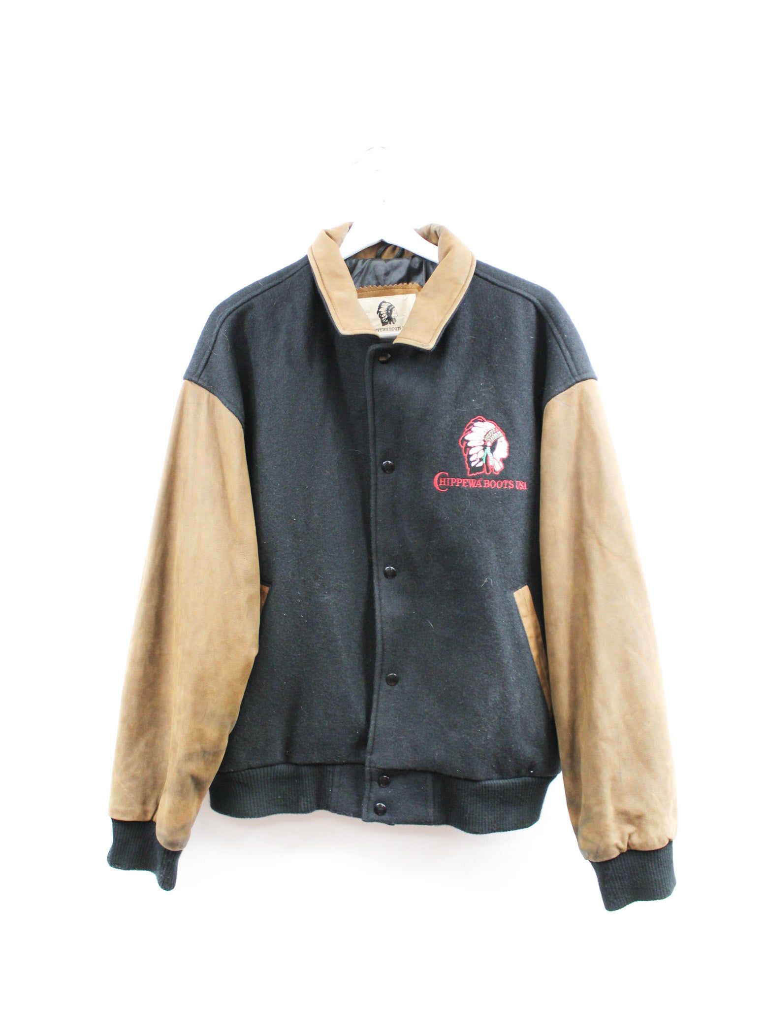 Vintage Chippewa Boots USA Leather Varsity Jacket sold by HG Vintage