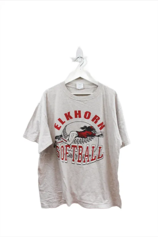 X - Vintage Elkhorn Softball Graphic Tee sold by HG Vintage