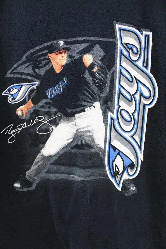 Z- Vintage 2008 Blue Jays Roy Halladay Picture Majestic MLB Tee sold by HG Vintage product image thumbnail 2