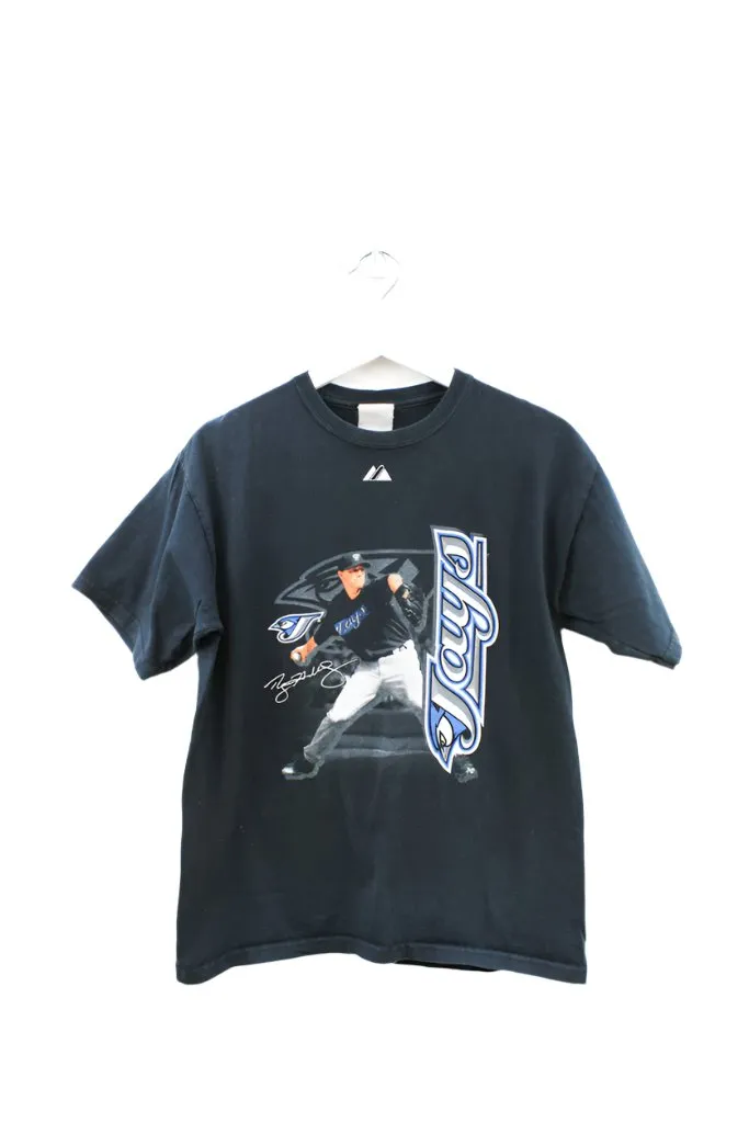 Z- Vintage 2008 Blue Jays Roy Halladay Picture Majestic MLB Tee sold by HG Vintage