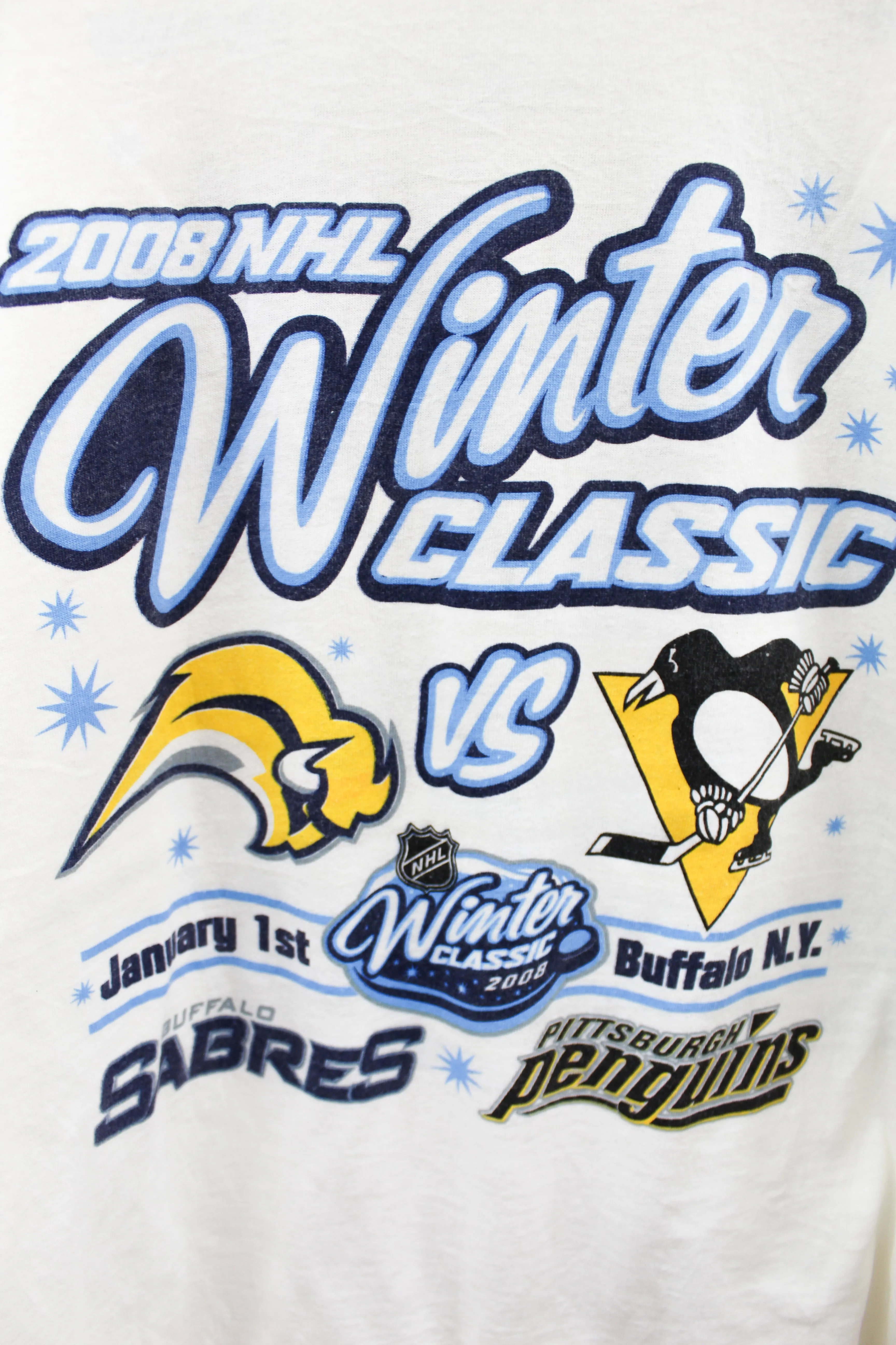 X - 2008 NHL Winter Classic Buffalo Sabres Vs Pittsburgh Penguins Long Sleeve Tee sold by HG Vintage product image thumbnail 2