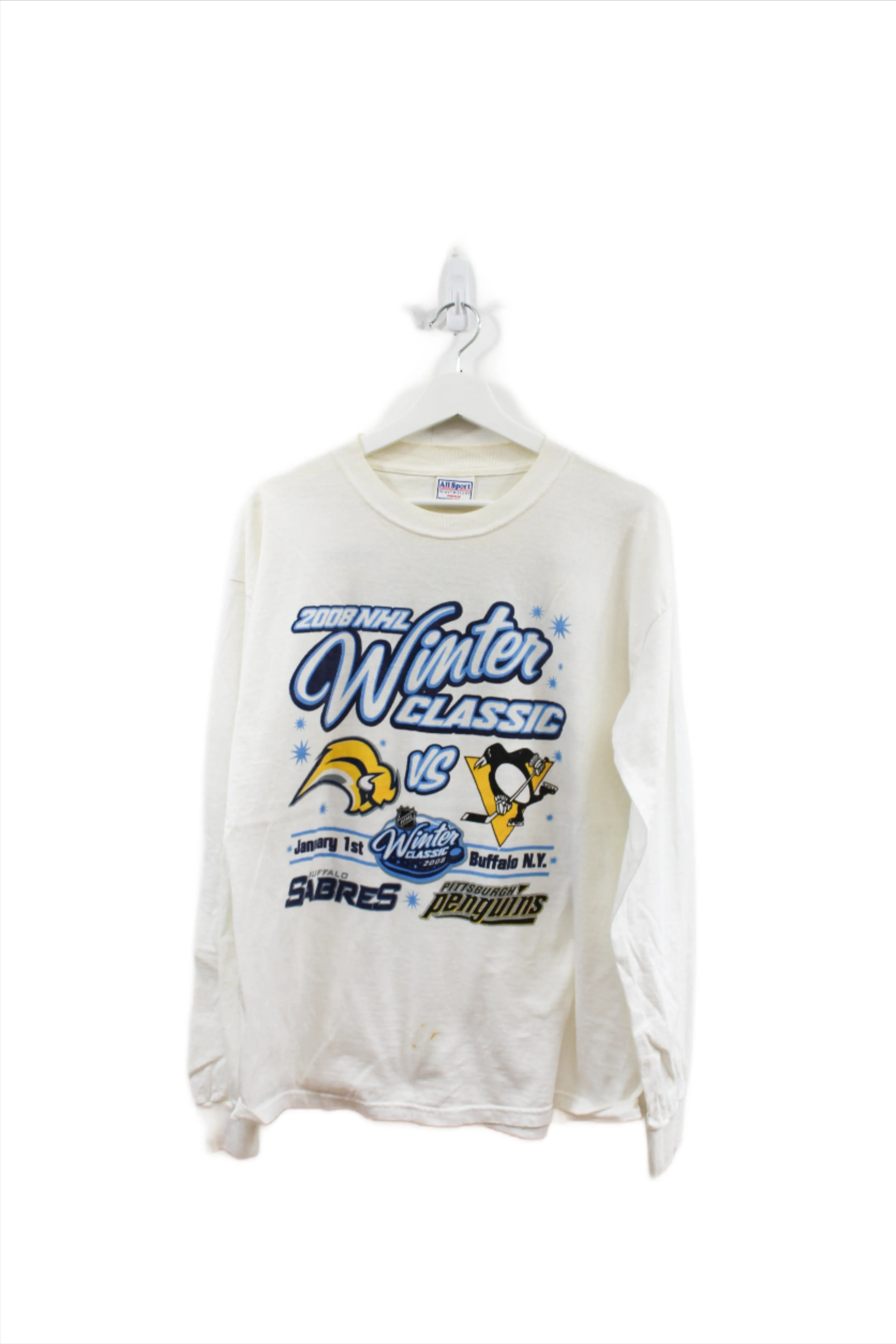 X - 2008 NHL Winter Classic Buffalo Sabres Vs Pittsburgh Penguins Long Sleeve Tee sold by HG Vintage