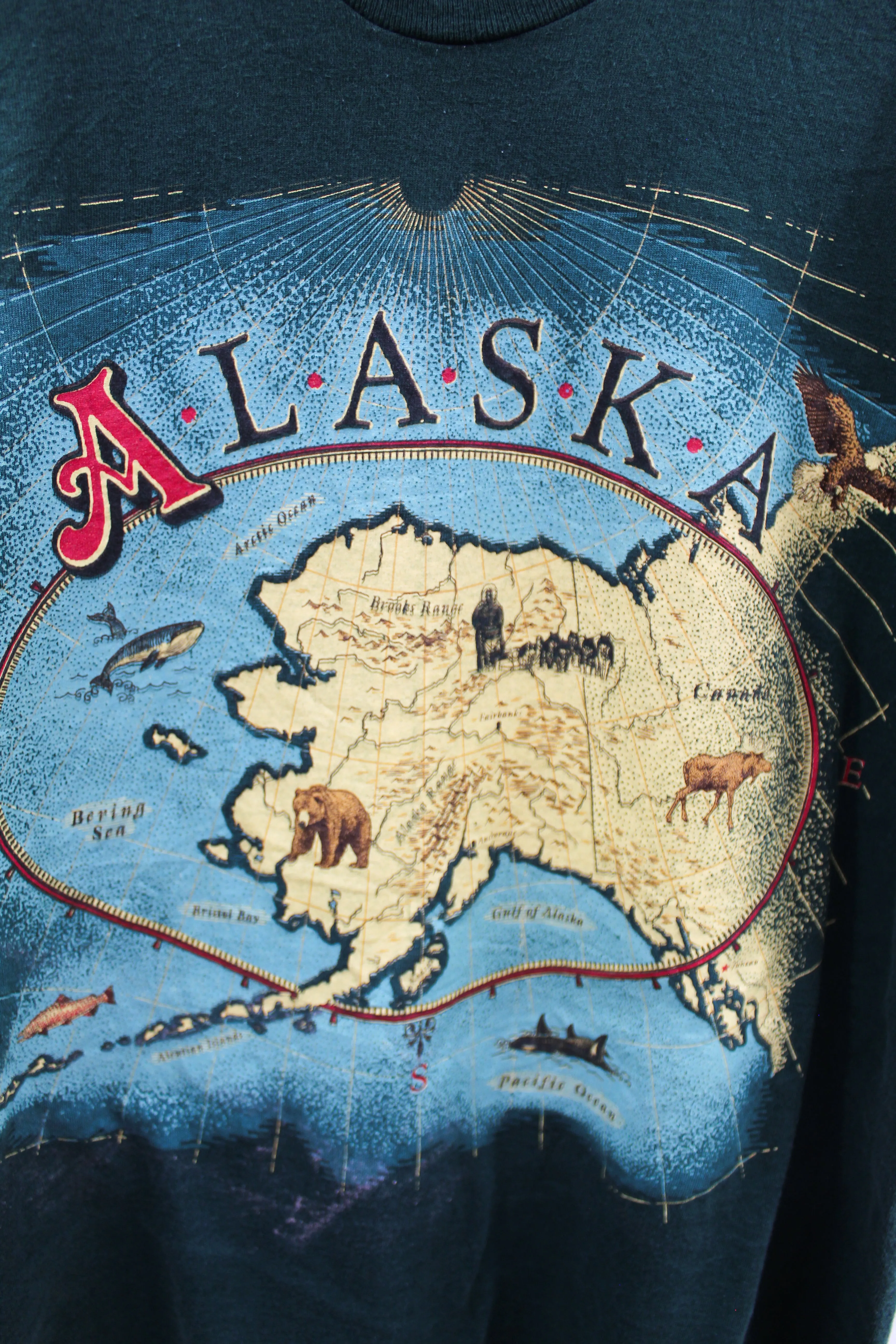 Z - Vintage Single Stitch Alaska Map & Animals Fruit Of The Loom Tag Tee sold by HG Vintage product image thumbnail 2
