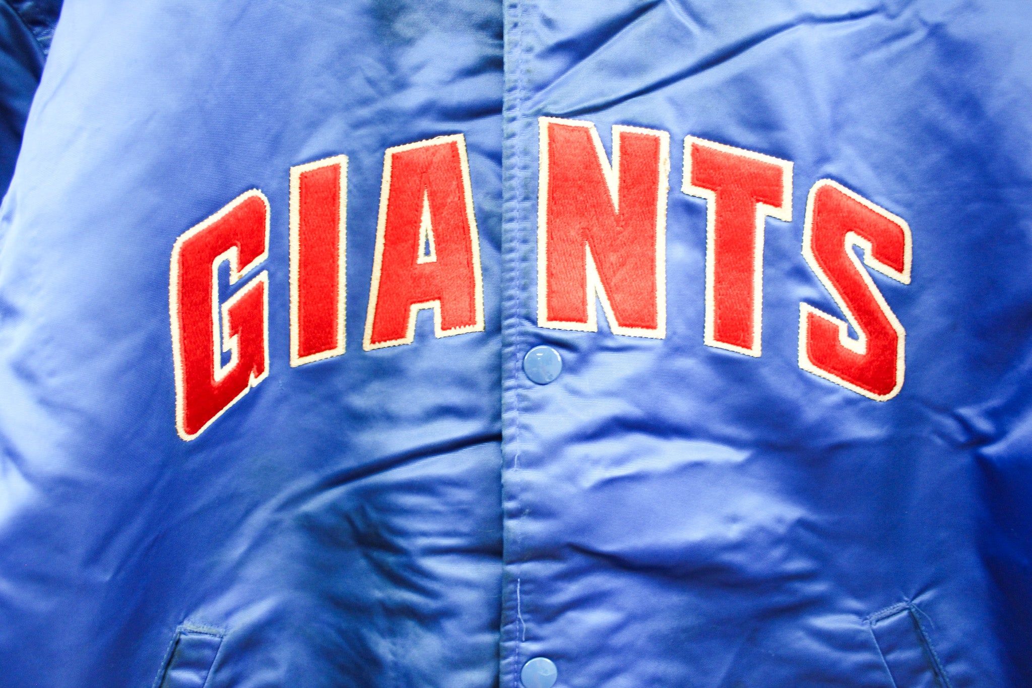 Vintage Starter NFL New York Giants Satin Bomber Jacket sold by HG Vintage product image thumbnail 2