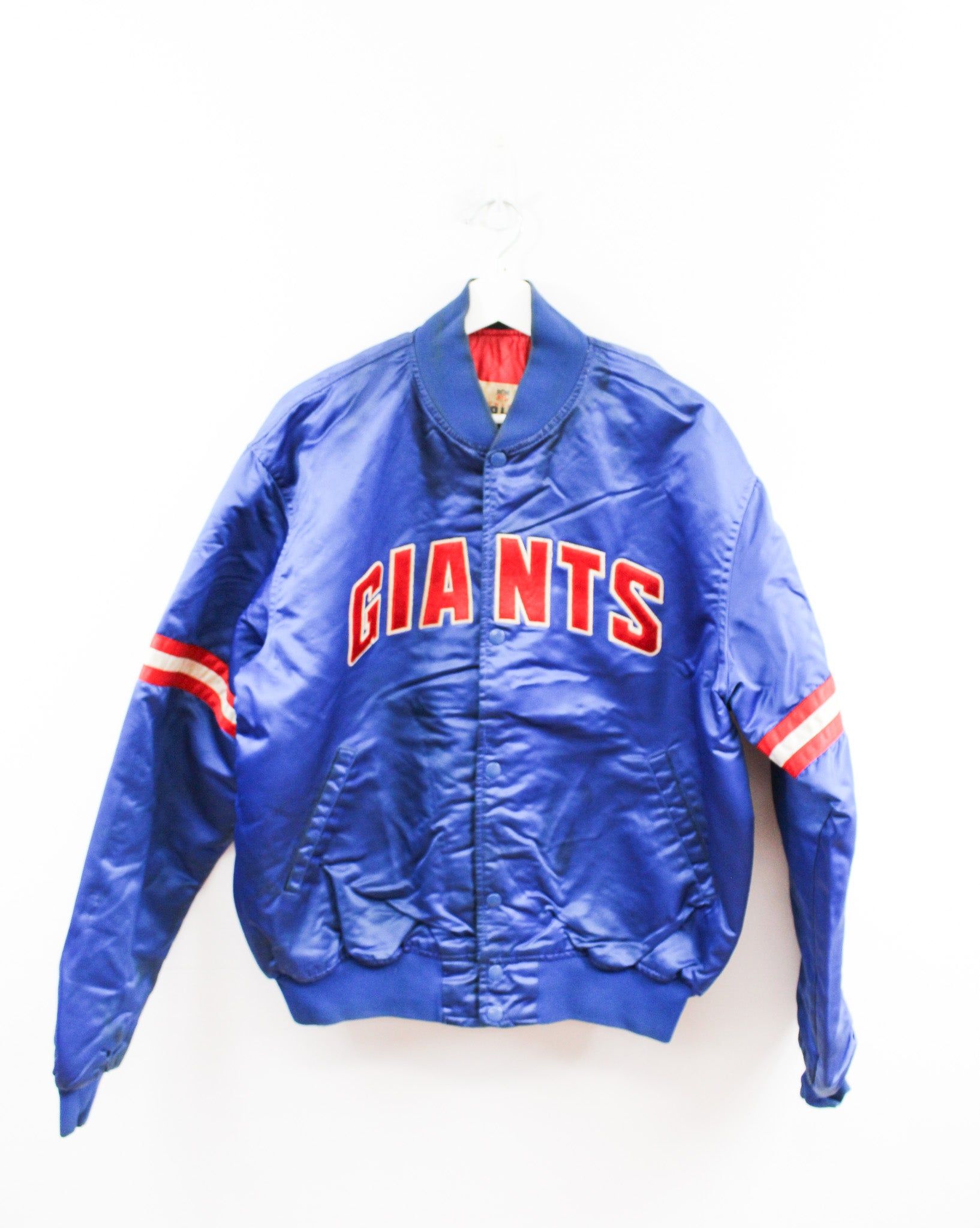 Vintage Starter NFL New York Giants Satin Bomber Jacket sold by HG Vintage