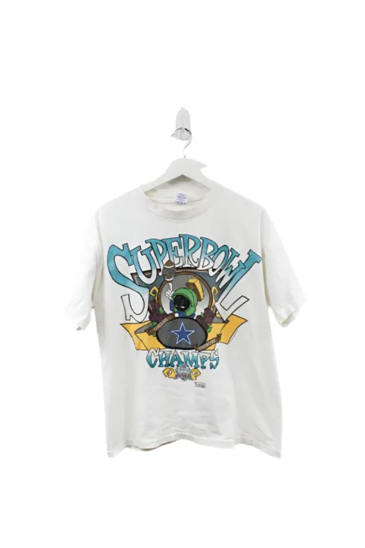 Z- Vintage 1993 Cowboys Looney Tunes Super Bowl Champs NFL Single Stitch Tee sold by HG Vintage