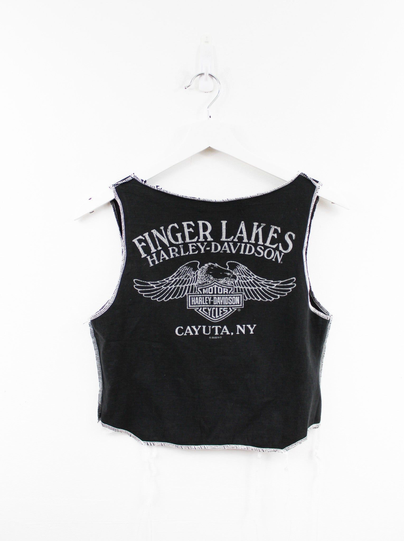 Haus Of Mojo Reworked Vintage Harley Davidson Cayuta NY Double Stitch Crop Top sold by HG Vintage product image thumbnail 3