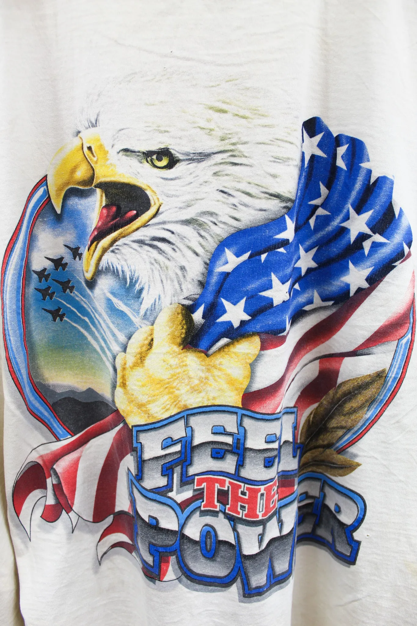 X - Vintage Fear The Power Of Freedom Eagle & Fighter Jets Tee sold by HG Vintage product image thumbnail 2