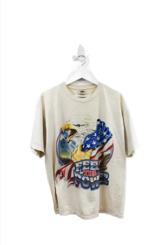 X - Vintage Fear The Power Of Freedom Eagle & Fighter Jets Tee sold by HG Vintage