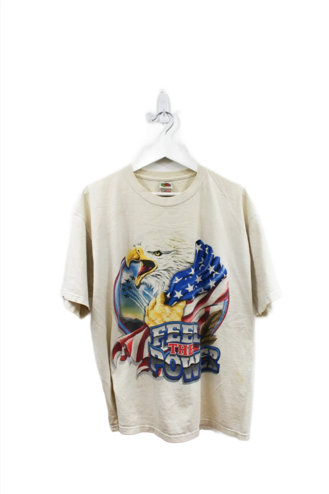 X - Vintage Fear The Power Of Freedom Eagle & Fighter Jets Tee sold by HG Vintage