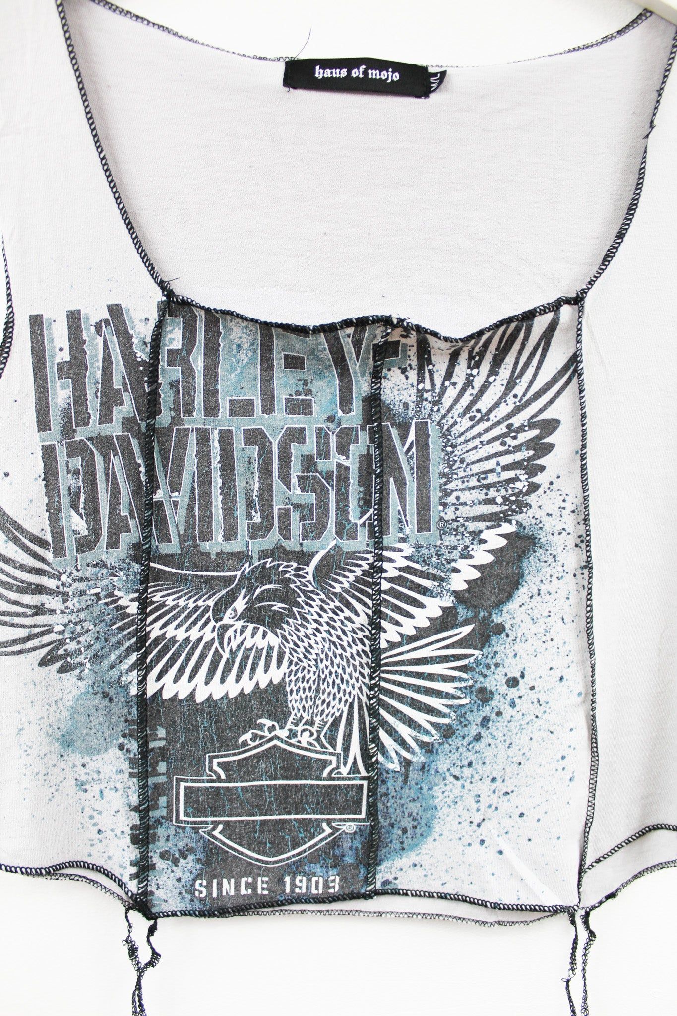 Haus Of Mojo Reworked Vintage Harley Davidson Mason Flying Eagle Design Double Stitch Crop Top sold by HG Vintage product image thumbnail 2