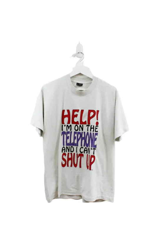 Z - Vintage Single Stitch Help Im on The Phone And I can't Shut Up Script Tee sold by HG Vintage