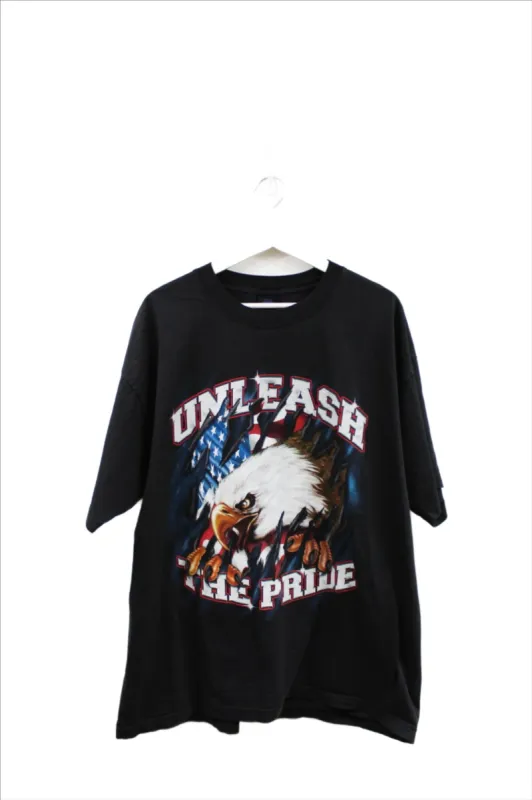 X - Vintage America Unleash The Pride Eagle & Flag Tee sold by HG Vintage