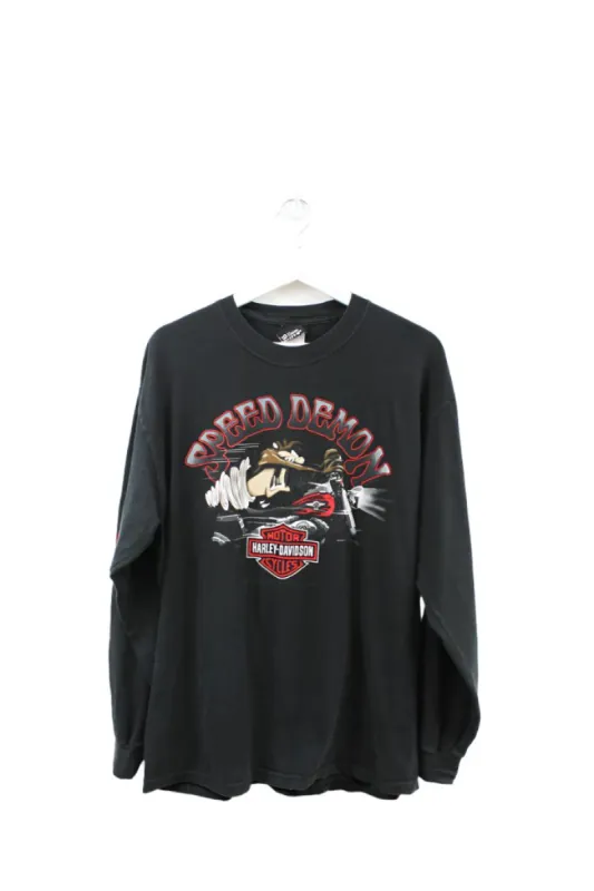 Z- Vintage Harley Davidson Looney Tunes Taz Speed Demon Long Sleeve Tee sold by HG Vintage