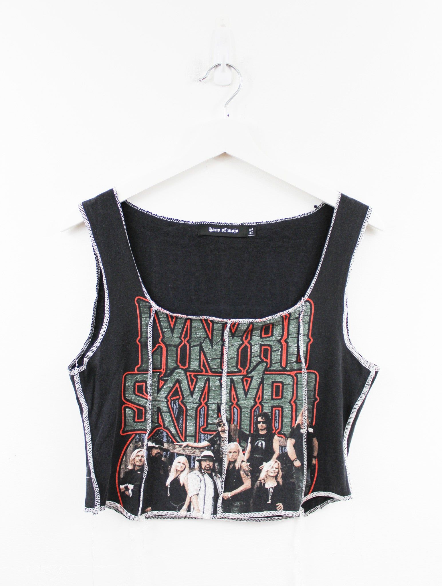 Haus Of Mojo Reworked Vintage Lynyrd Skynyrd Tour Picture Double Stitch Crop Top sold by HG Vintage