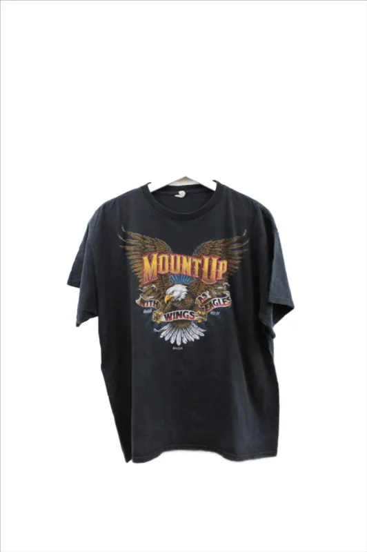 X - Vintage 2009 Mount Up With Wings As An Eagle Motorcycle Tee sold by HG Vintage
