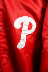 Vintage MLB Phillies Satin Bomber Windbreaker sold by HG Vintage