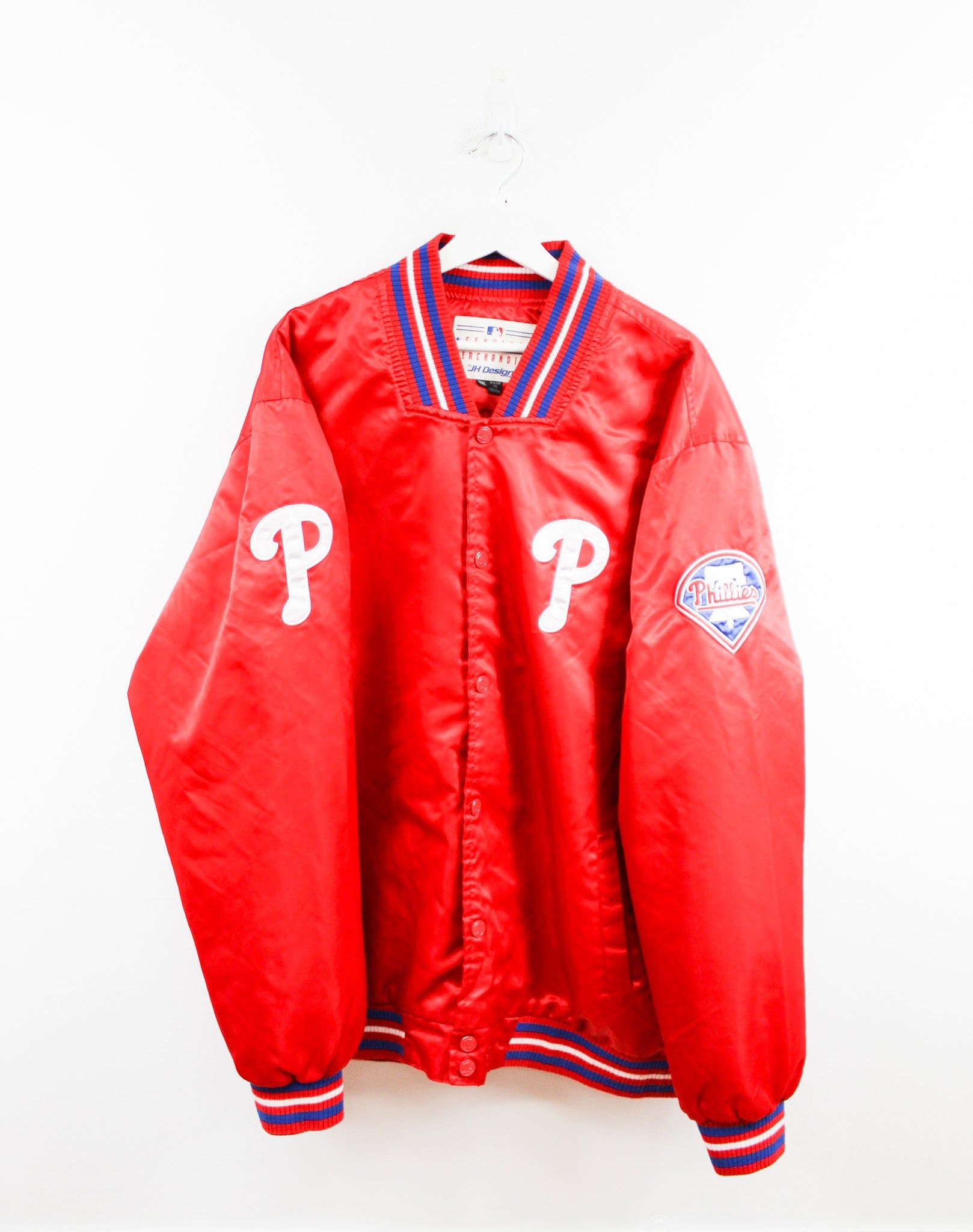 Vintage MLB Phillies Satin Bomber Windbreaker sold by HG Vintage