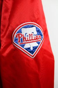 Vintage MLB Phillies Satin Bomber Windbreaker sold by HG Vintage