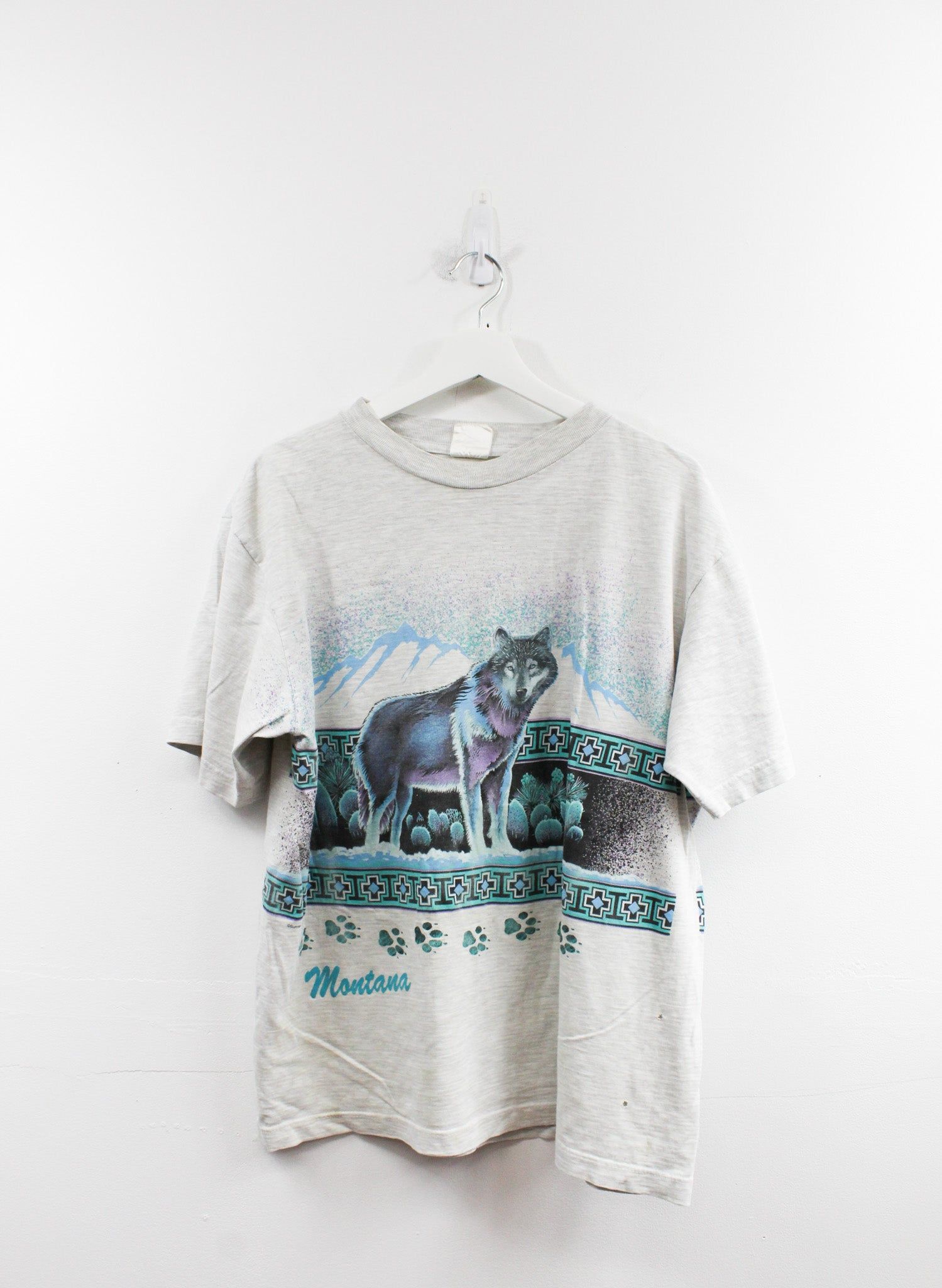 Vintage Montana Wolve & Mountain Graphic Tee sold by HG Vintage