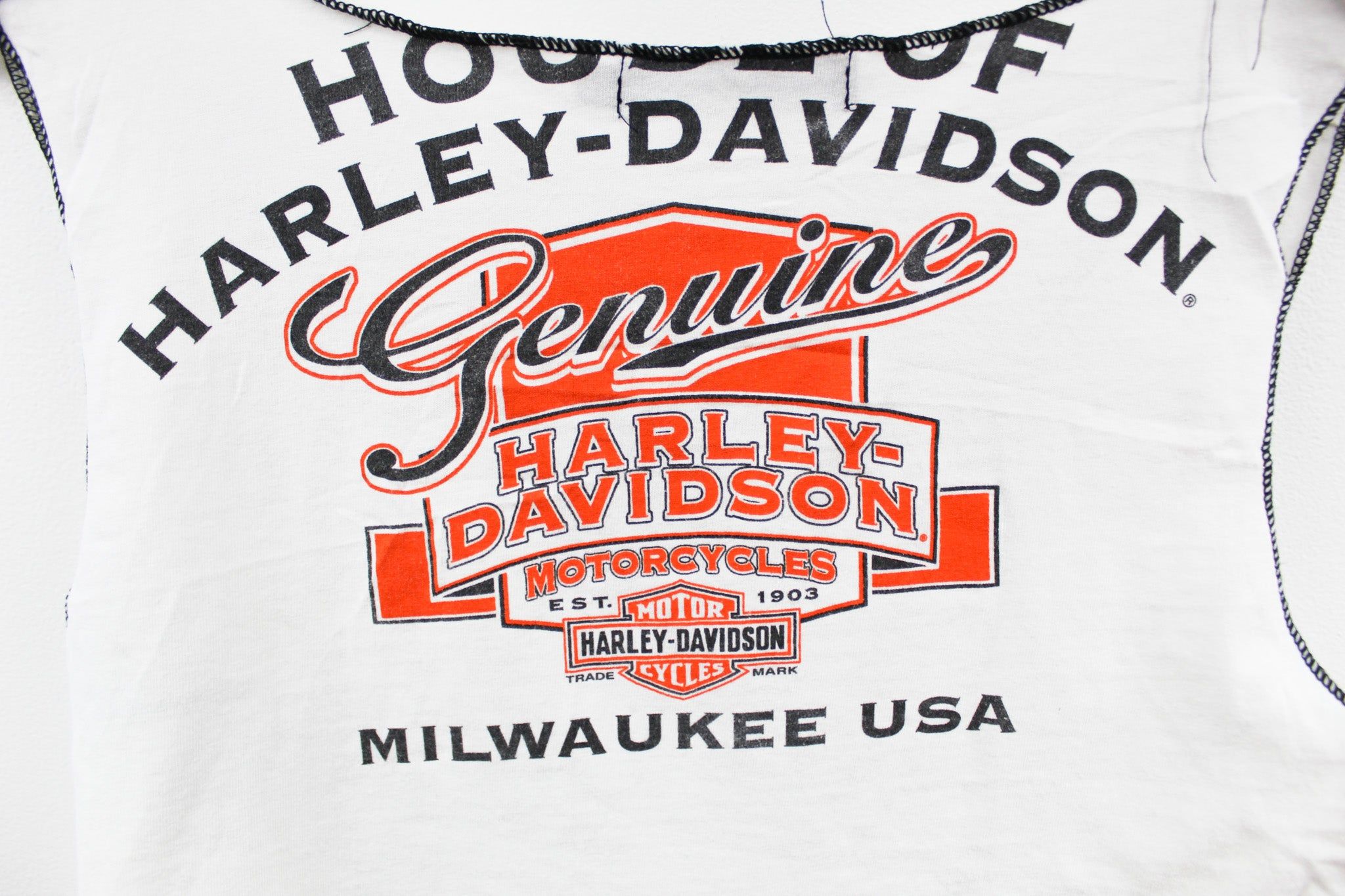 Haus Of Mojo Reworked Vintage Harley Davidson Milwaukee Double Stitch Crop Top sold by HG Vintage product image thumbnail 4