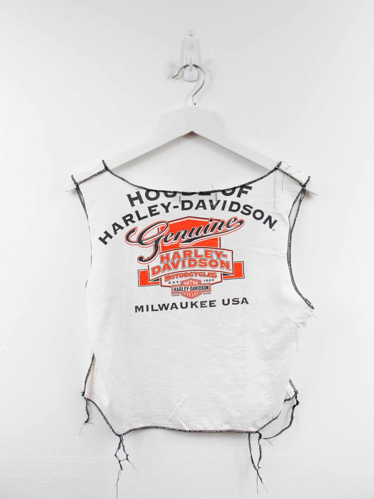 Haus Of Mojo Reworked Vintage Harley Davidson Milwaukee Double Stitch Crop Top sold by HG Vintage product image thumbnail 3