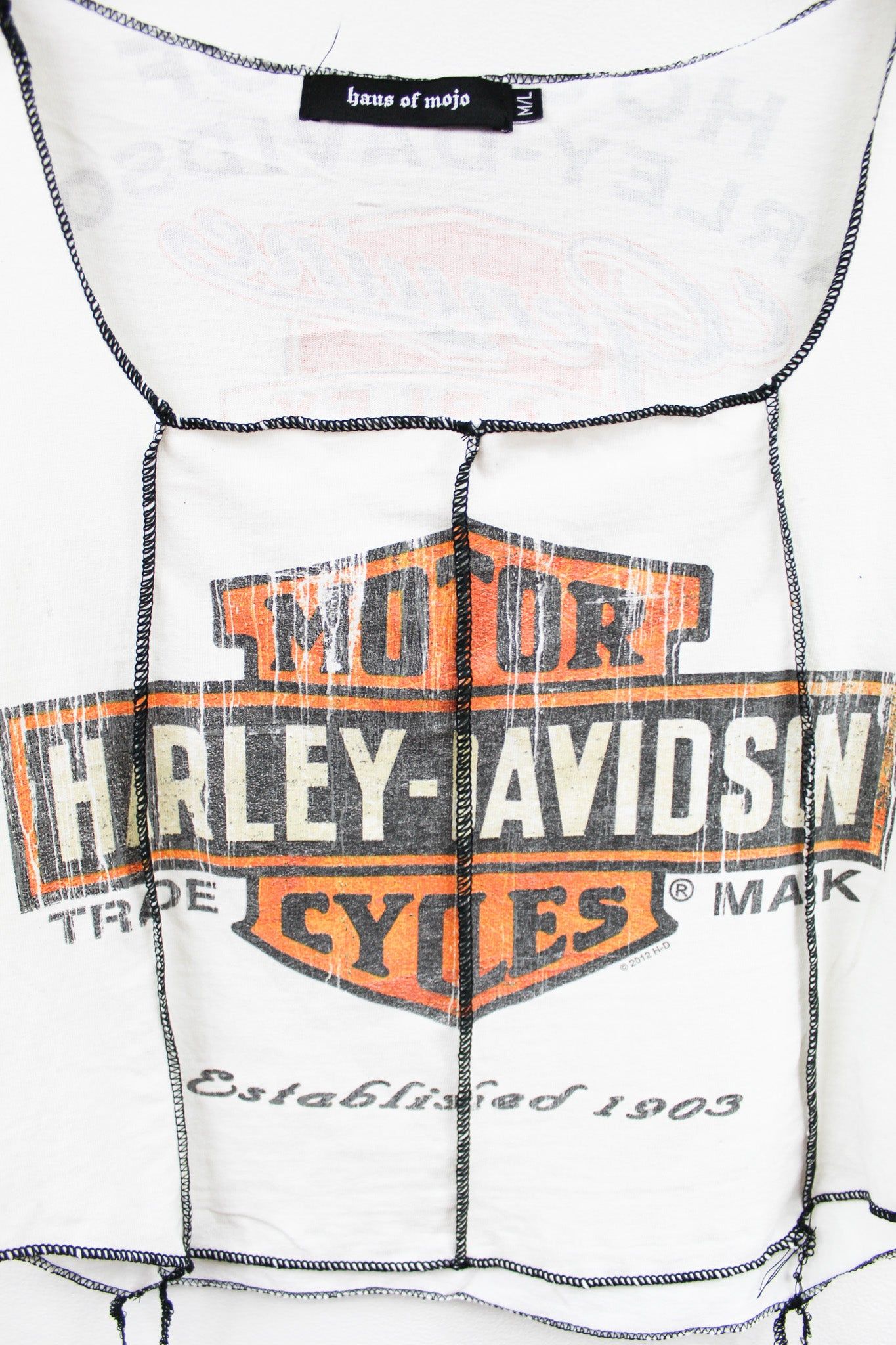 Haus Of Mojo Reworked Vintage Harley Davidson Milwaukee Double Stitch Crop Top sold by HG Vintage product image thumbnail 2