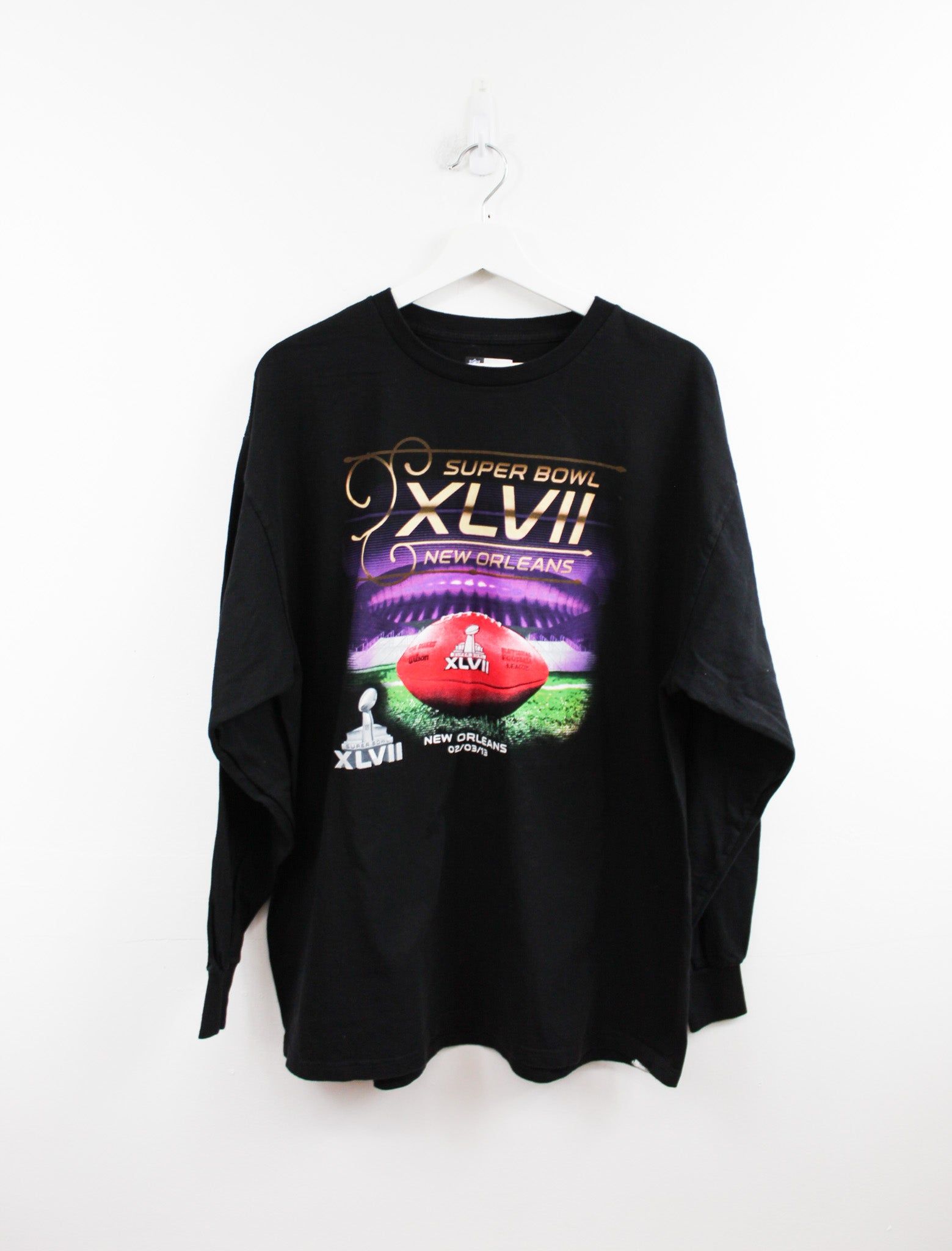 NFL New Orleans 2013 Super Bowl Long Sleeve Tee sold by HG Vintage