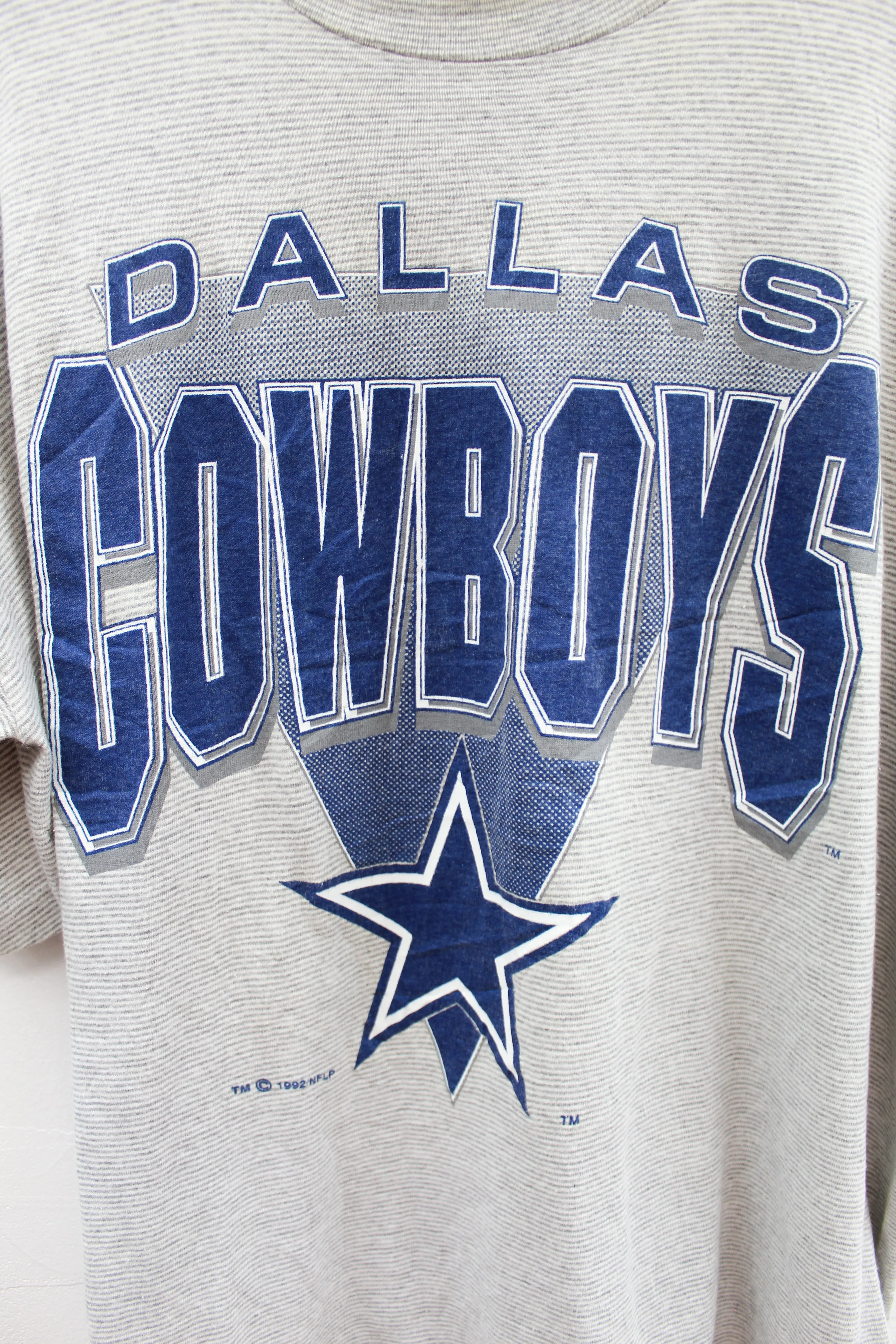 Z - Vintage 92' Logo 7 NFL Dallas Cowboys Logo & Script Stripped Tee sold by HG Vintage product image thumbnail 2