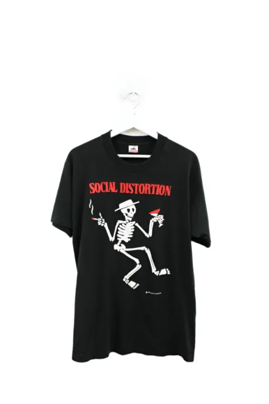 Z- Vintage 1992 Social Distortion Skeleton Smokes & Wine Single Stitch Tee sold by HG Vintage