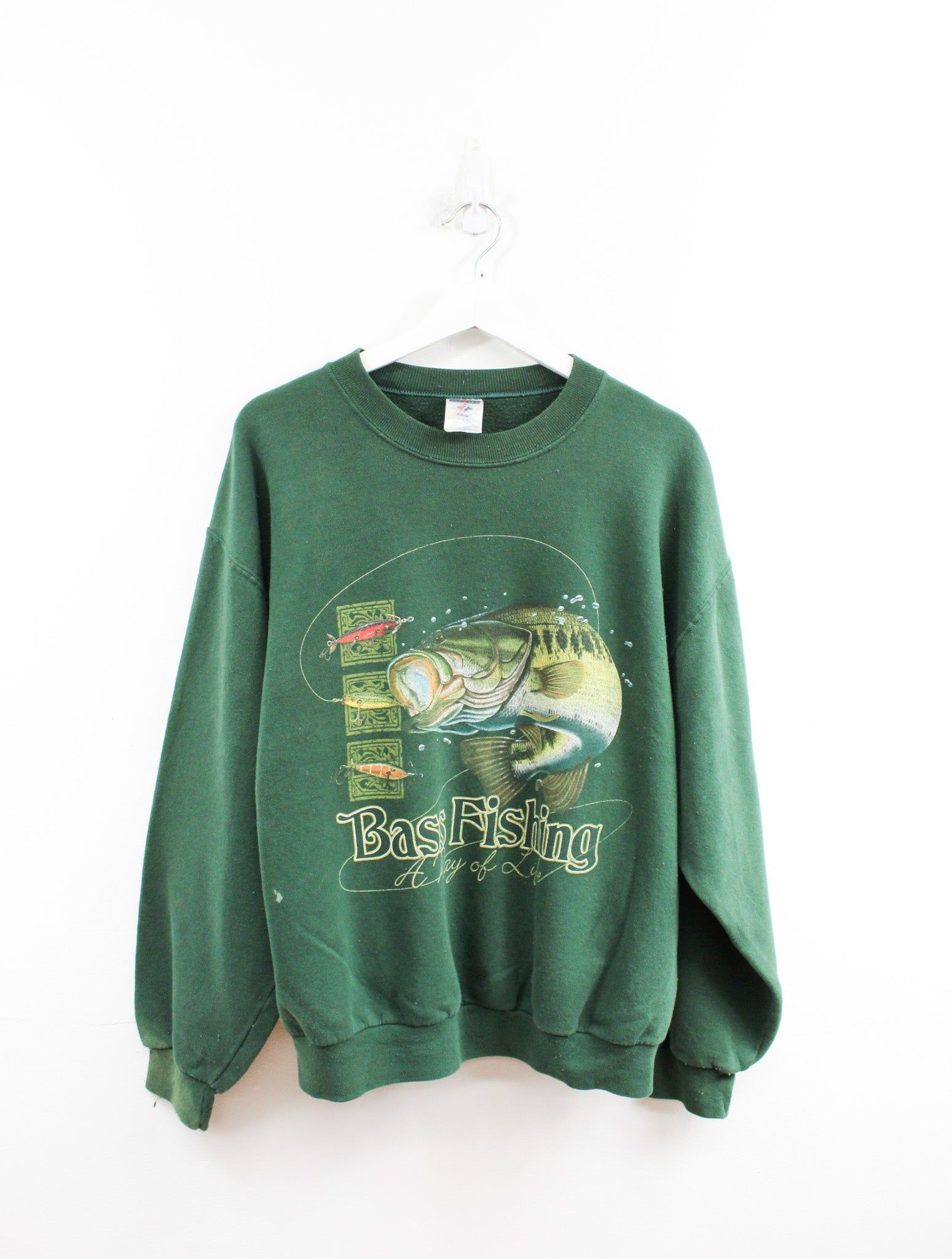 Vintage Bass Fishing Graphic Crewneck sold by HG Vintage