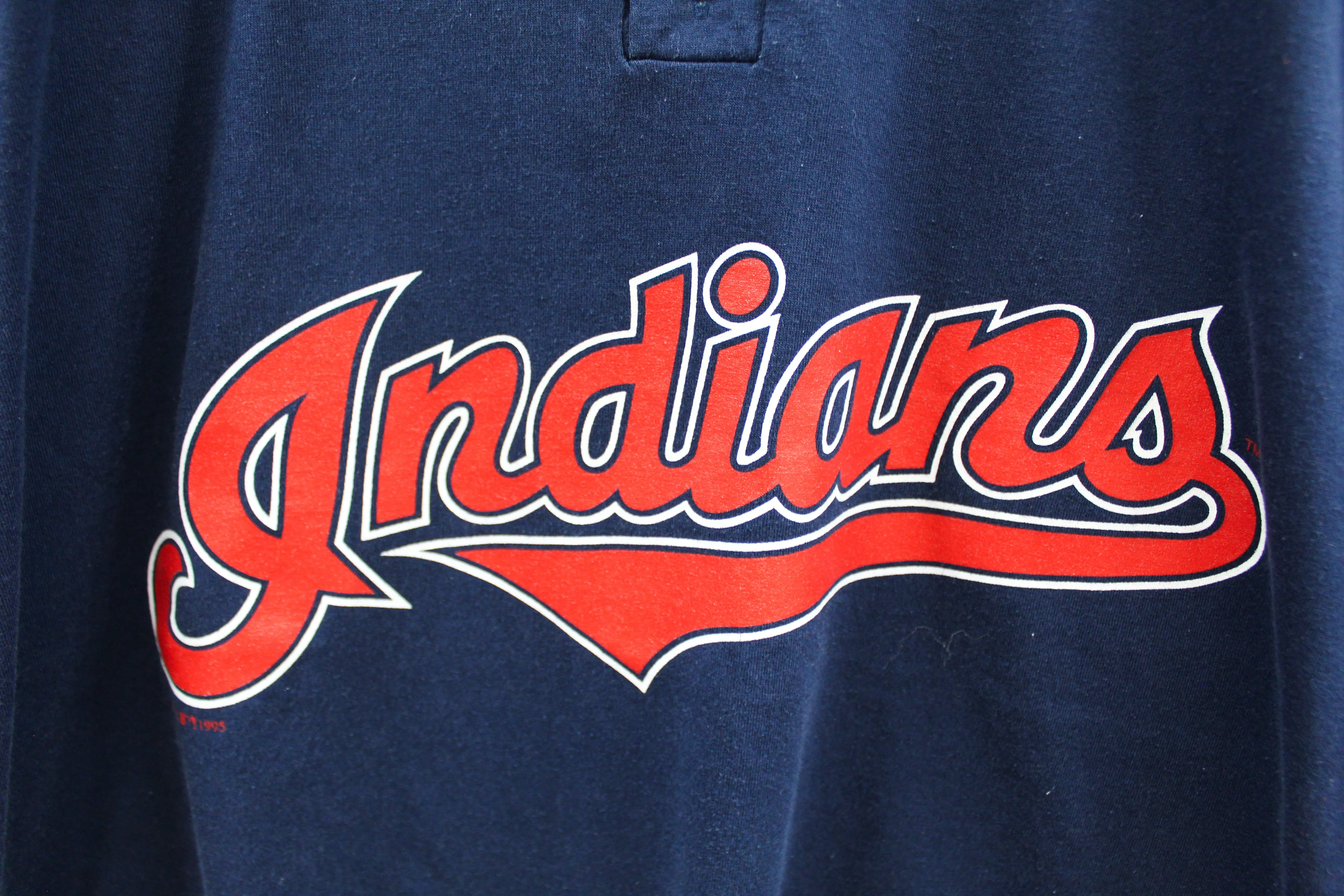 Z - Vintage 1995 MLB Cleveland Indians Script Henley Tee sold by HG Vintage product image thumbnail 2