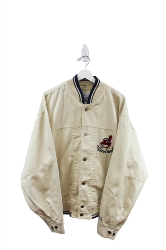 Z - Vintage MLB Cleveland Indians Embroidered Logo & Script Jacket sold by HG Vintage