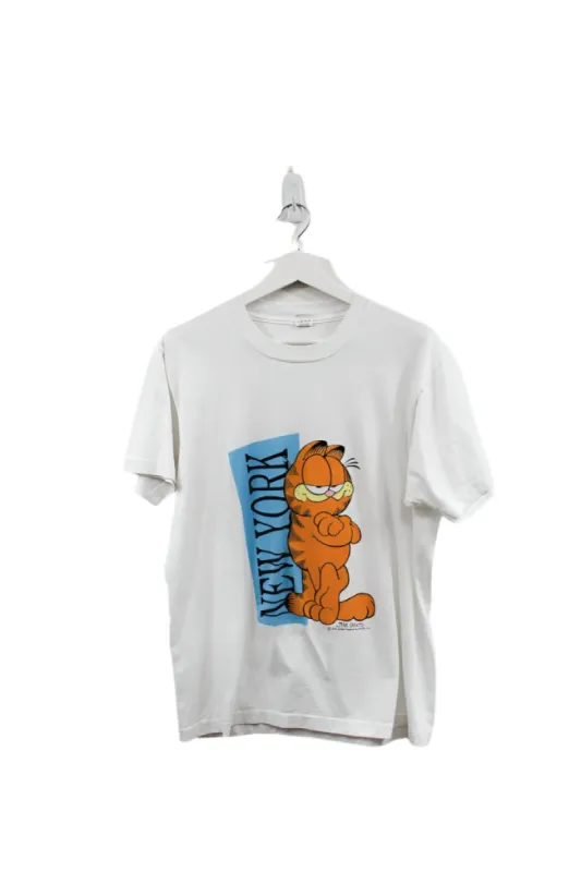 Z- Vintage Garfield Jim Davis New York (c1978) Graphic Single Stitch Tee made by Disney