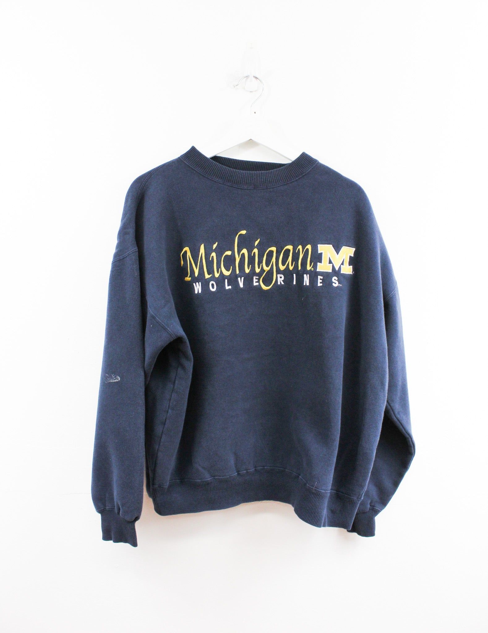 Michigan Wolverine Embroidered Script Crewneck sold by HG Vintage