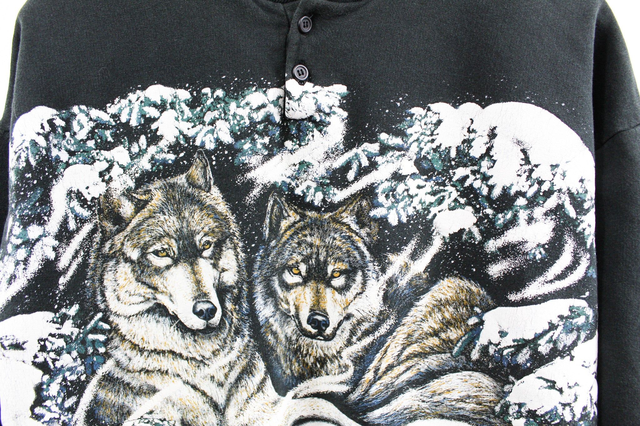 Vintage Wolves In Snow Henley Crewneck sold by HG Vintage product image thumbnail 2