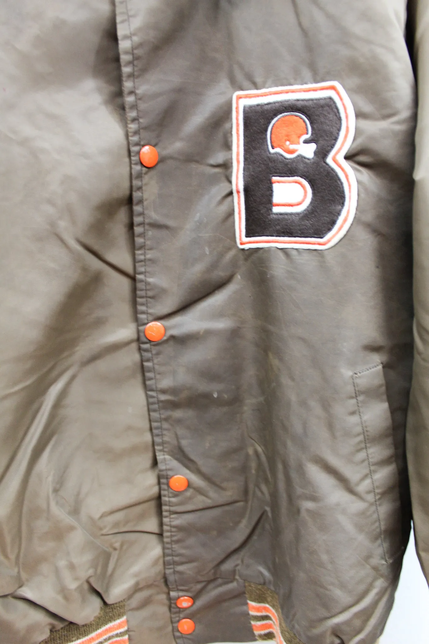 X - Vintage NFL Cleveland Browns Embroidered Satin Bomber Jacket sold by HG Vintage product image thumbnail 3