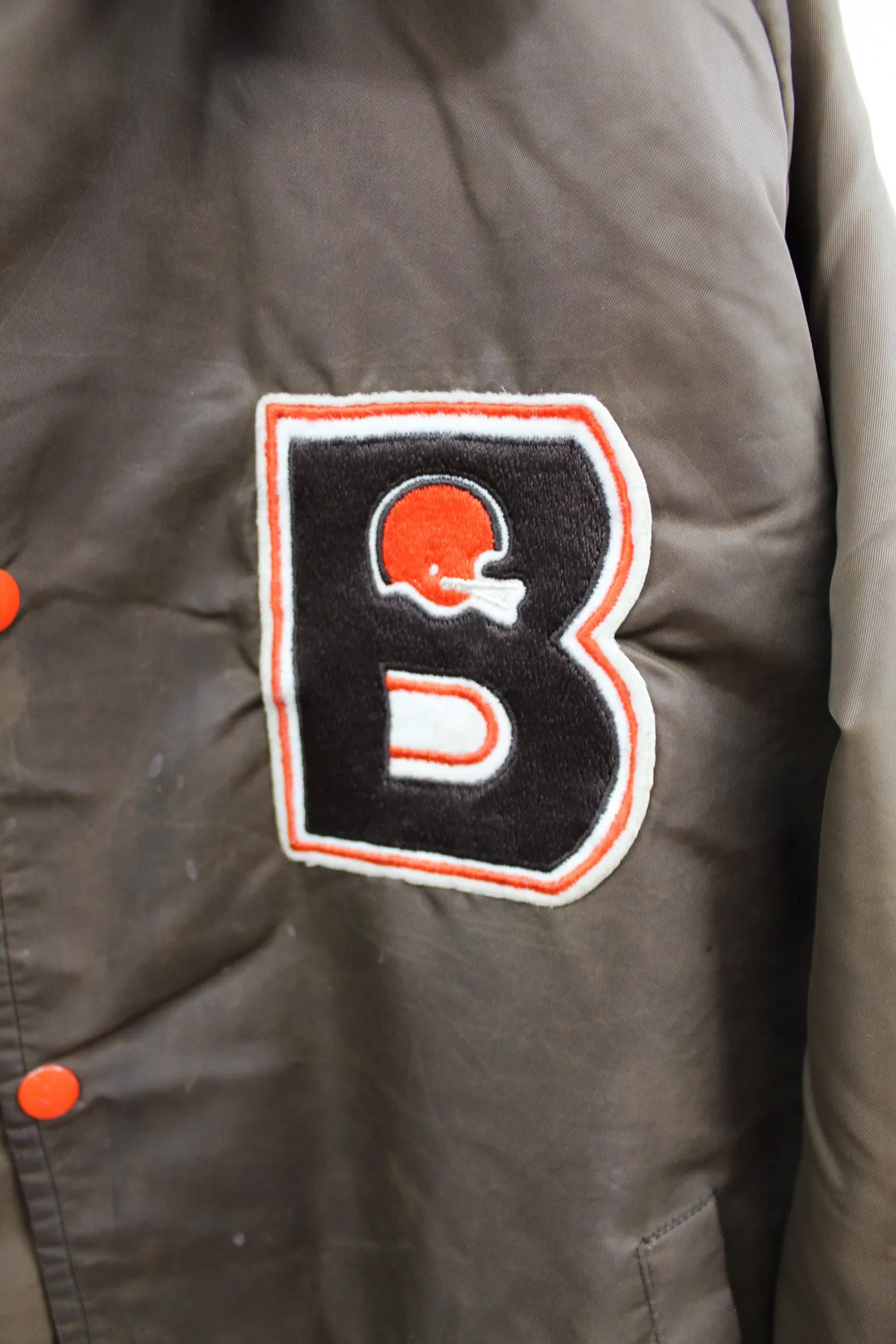 X - Vintage NFL Cleveland Browns Embroidered Satin Bomber Jacket sold by HG Vintage product image thumbnail 2