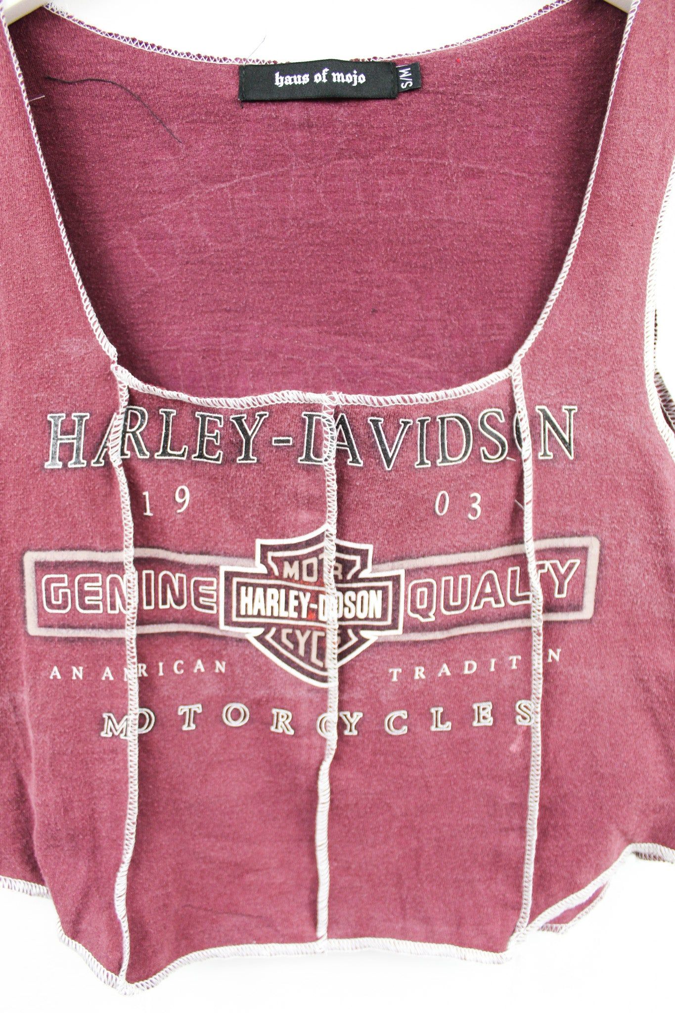 Haus Of Mojo Reworked Vintage Harley Davidson North Hampton Double Stitch Crop Top sold by HG Vintage product image thumbnail 2