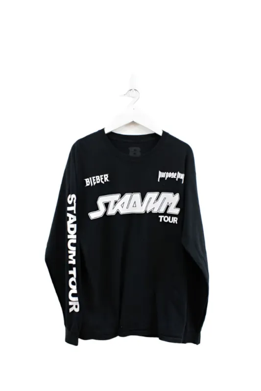 Z - Justin Bieber Purpose Stadium Tour Script Long Sleeve Tee sold by HG Vintage