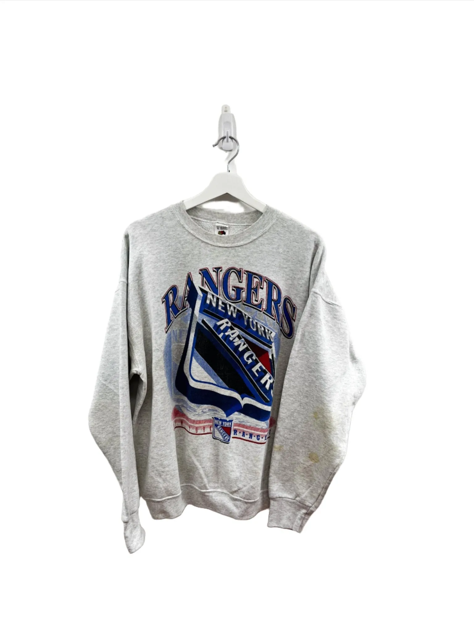 X - Vintage NHL New York Rangers Graphic Fruit Of The Loom Crewneck sold by HG Vintage