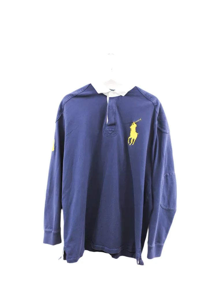 Z - Vintage Polo By Ralph Lauren Long Sleeve Rugby Shirt Navy sold by HG Vintage