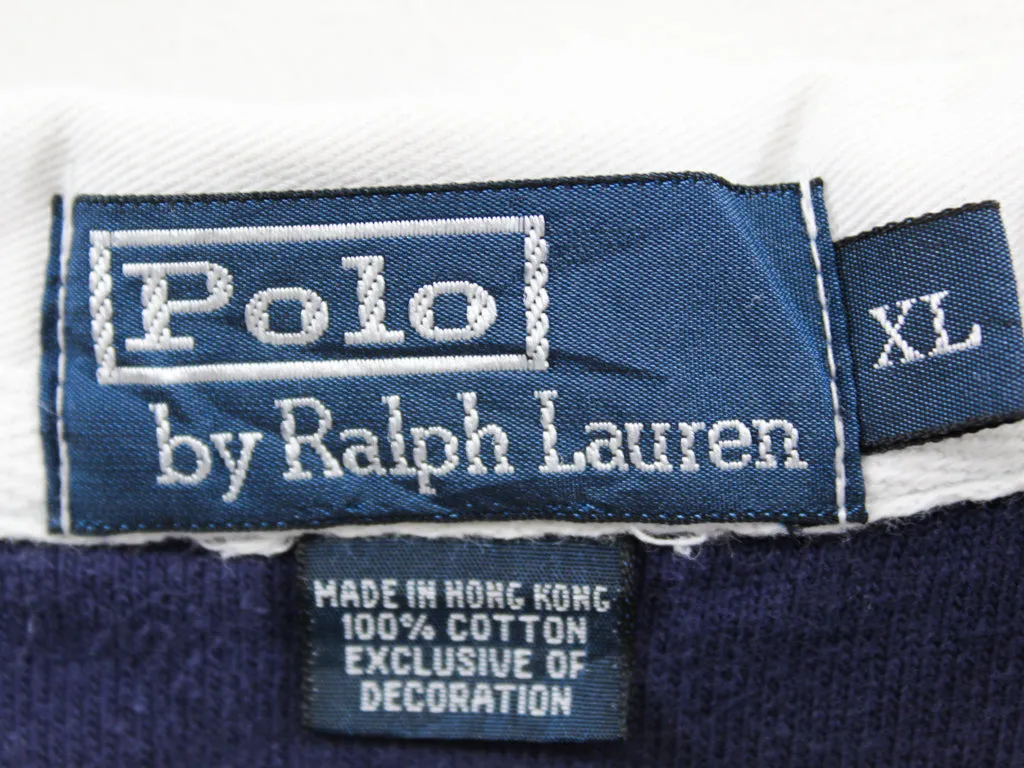 Z - Vintage Polo By Ralph Lauren Long Sleeve Rugby Shirt Navy sold by HG Vintage product image thumbnail 2
