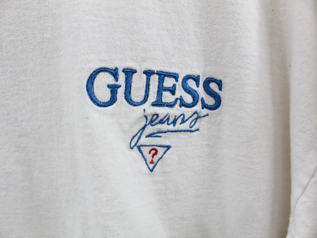 Z - Vintage Guess Jeans Embroidered Text Tee White/Green sold by HG Vintage product image thumbnail 2
