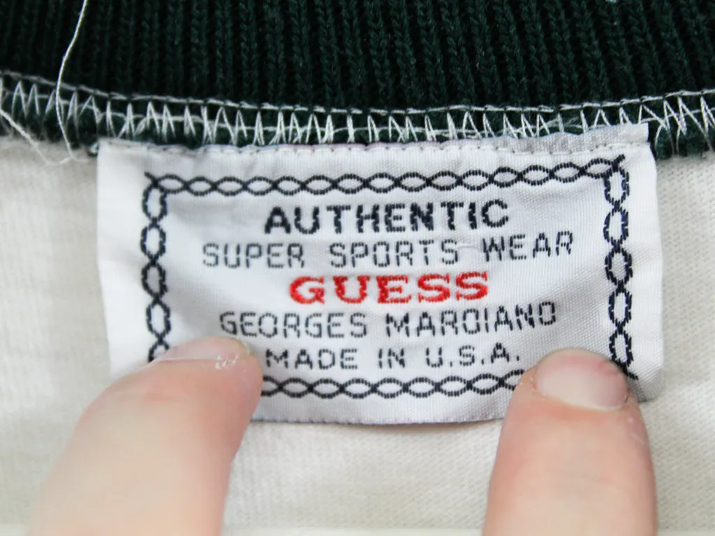 Z - Vintage Guess Jeans Embroidered Text Tee White/Green sold by HG Vintage product image thumbnail 4